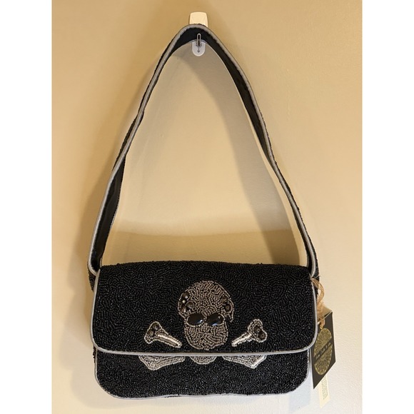 Handcrafted in India Halloween Skull Beaded Bag Viral TikTok Rare - Picture 1 of 4